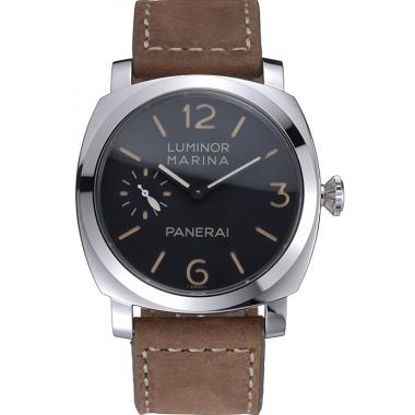 Panerai Luminor Marina Stainless Steel Bezel Khaki Leather Bracelet  622322