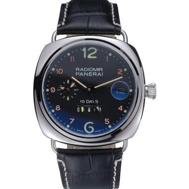 Panerai Radiomir Stainless Steel Bezel Black Leather Bracelet  622325