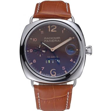 Panerai Radiomir Stainless Steel Bezel Cognac Leather Bracelet  622327