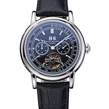 Patek Philippe Geneve Grand Complications Black Face Tourbillon Stainless Steel Black Band  622155