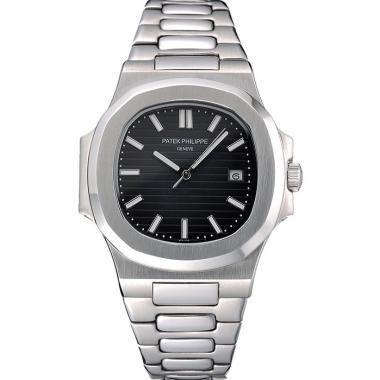 Patek Philippe Nautilus Black Dial Stainless Steel Case   622719