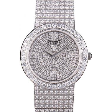 Cheap Piaget Swiss Limelight Diamonds Encrusted Stainless Steel Watch 80297