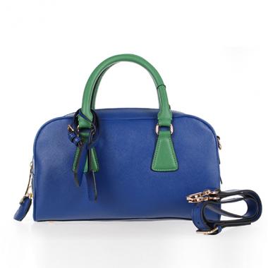 Cheap Prada  0758 Handbag Cow Leather Blue