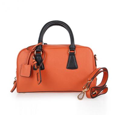 Cheap Prada  0758 Ladies Cow Leather Orange Handbag