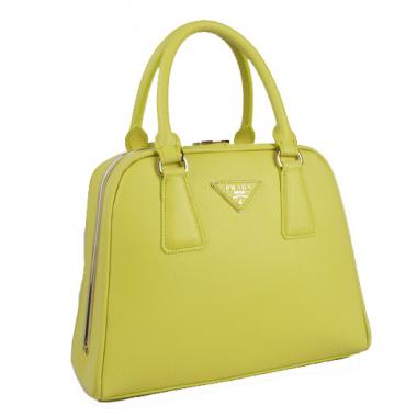 Replica Prada  0809 Handbag Cow Leather Yellow