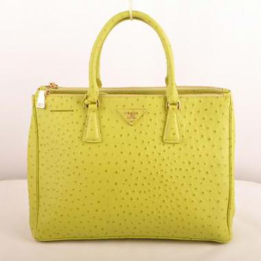 Prada  16625M Ladies Ostrich Skin Green Handbag