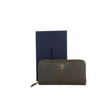 Prada  1M0506 Wallet Lambskin Brown