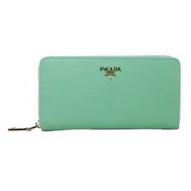 Prada  1M1136 Wallet Cow Leather Green