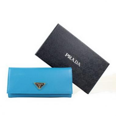 Prada  1M201A Wallet Cow Leather Blue