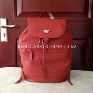 Cheap Prada Backpack Backpack Calfskin Red Handbag