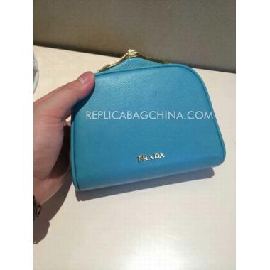 Replica Prada Clutch Calfskin Blue Bag