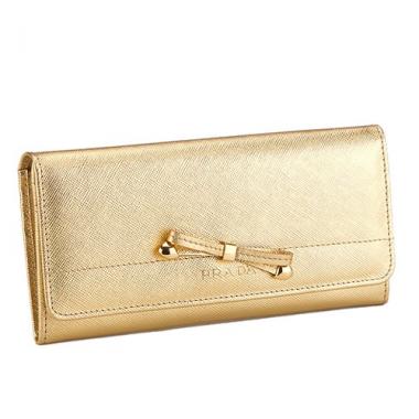 Prada Continental Wallet Gold