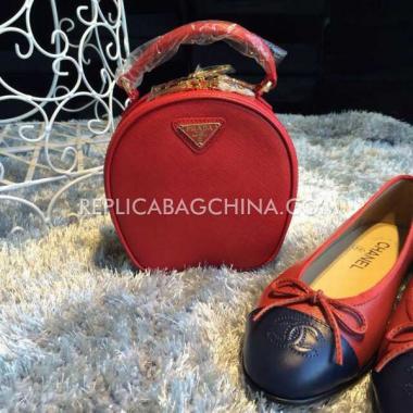 Prada Handbag Calfskin Red HM01474