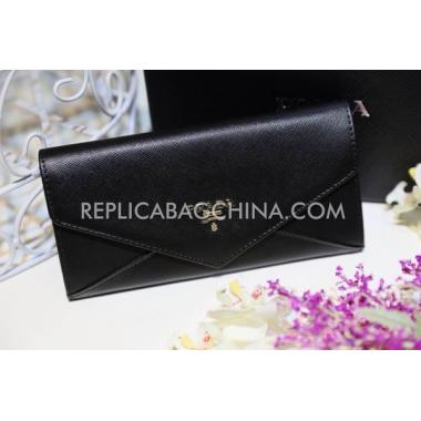 Prada Purse Wallet Calfskin Black