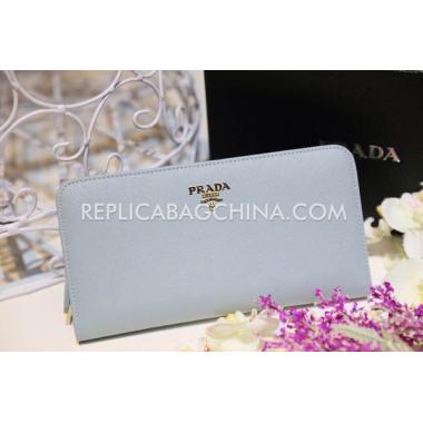 Replica Prada Purse Wallet Calfskin Blue