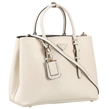 Prada Saffiano Double Tote White