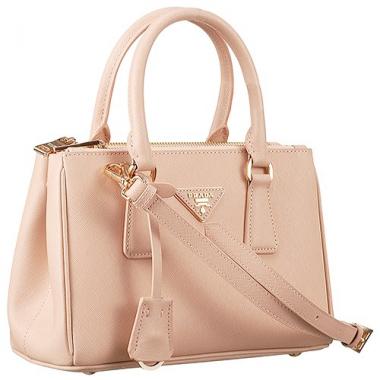 Prada Saffiano Mini Double Zip Tote Beige