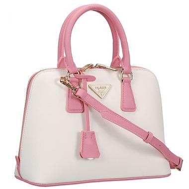 Prada Saffiano Promenade Pink and White Tote Replica