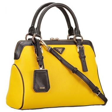 Replica Prada Shoulder Handbag Yellow and Black