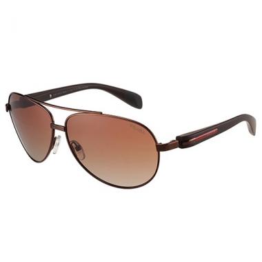 Prada Sporty Linea Rossa Brown Frame Brown Lenses Sunglasses 308155