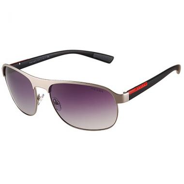 Prada Sporty Silver Frame Linea Rossa Logo Sunglasses 308308