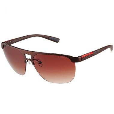 Prada Sporty Square Brown Frame Linea Rossa Logo Sunglasses 308310