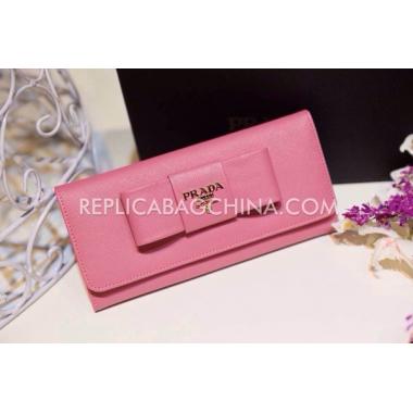 Prada Wallet Calfskin Pink HM06567