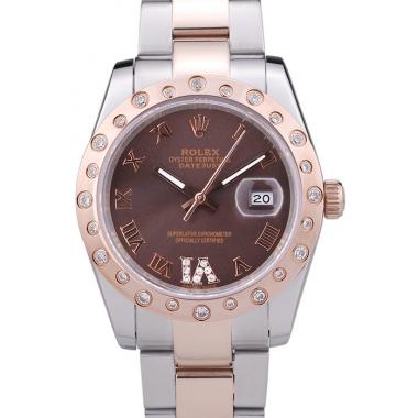 Rolex Datejust Diamond Bezel Brown Dial 7465 Replica