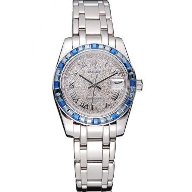 Cheap Rolex Datejust Diamond Dial Blue Jewels Bezel Stainless Steel Case And Bracelet  622834