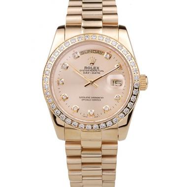 Rolex Day-Date 18k Yellow Gold Plated Stainless Steel Gold Dial Replica