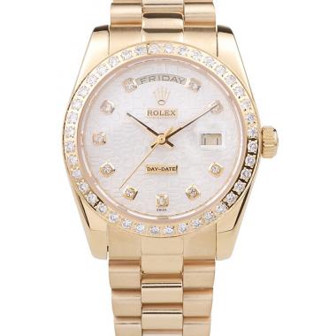 Rolex Day-Date 18k Yellow Gold Plated Stainless Steel White Dial Replica