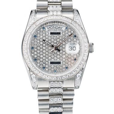 Cheap Rolex DayDate Diamond Plated Stainless Steel Bracelet Diamond Plated Dial 41986