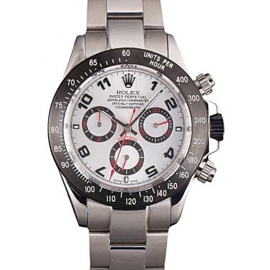 Rolex Daytona Stainless Steel Black Enameled Silver Dial