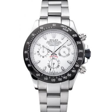 Rolex Daytona Stainless Steel Black Enameled White Dial