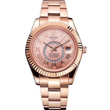 Cheap Rolex Sky Dweller Rose Gold Dial Rose Gold Case And Bracelet