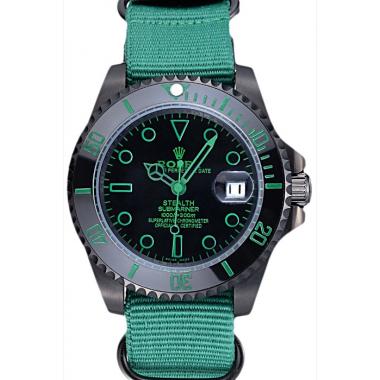 Replica Rolex Stealth Submariner Green Nylon Strap 622009