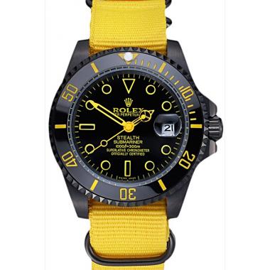 Cheap Rolex Stealth Submariner Yellow Nylon Strap 622012