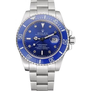 Rolex Submariner Stainless Steel Case Blue Dial Diamond Markers Stainless Steel Bracelet   622638