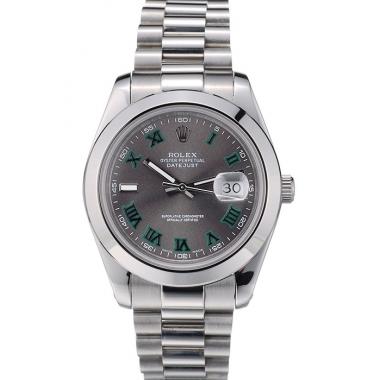 Cheap Rolex Swiss DateJust Polished Stainless Steel Bezel Grey Dial 42000