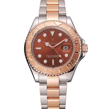 Rolex Yacht Master Rose Gold Dial Two Tone Stainless Steel Bracelet 1453864