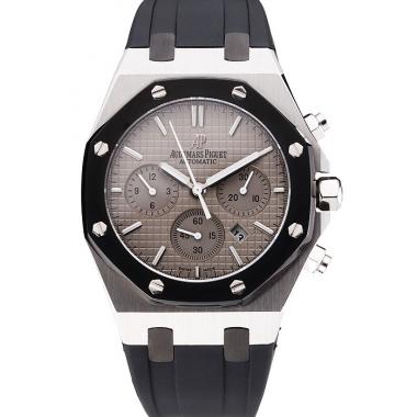 Swiss Audemars Piguet Royal Oak Chronograph Grey Dial Stainless Steel Case Black Rubber Strap  622866