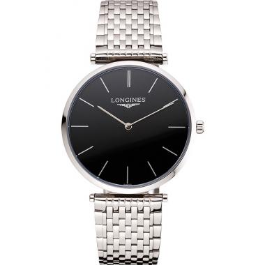 Swiss Longines Grande Classique Black Dial Stainless Steel Case And Bracelet