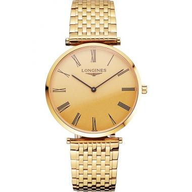 Swiss Longines Grande Classique Gold Dial Roman Numerals Gold Case And Bracelet Replica