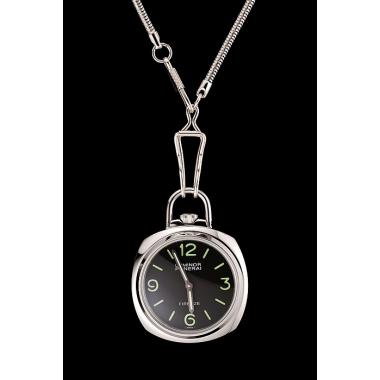 Cheap Swiss Panerai Luminor Pocket Watch Black Dial Stainless Steel Case And Chain 1453743