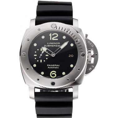 Swiss Panerai Luminor Submersible Black Dial Stainless Steel Case Black Rubber Strap Replica