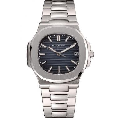 Cheap Swiss Patek Philippe Nautilus Black-Blue Dial Stainless Steel Bracelet 1453948