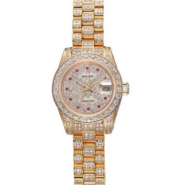 Swiss Rolex DateJust Diamond Dial Gold 622024 Replica