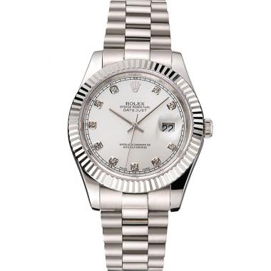 Swiss Rolex Datejust Silver Dial Stainless Steel Case And Bracelet