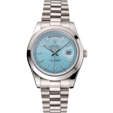 Swiss Rolex Day Date 40 Platinum Ice Blue Dial Stainless Steel Case And Bracelet