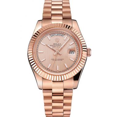 Cheap Swiss Rolex Day Date 40 Rose Gold Etched Dial Rose Gold Case And Bracelet